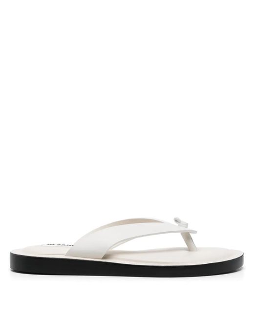 Jil Sander White Leather Slides