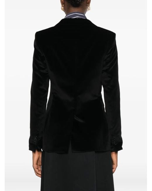 Tagliatore Black Velvet Button Blazer