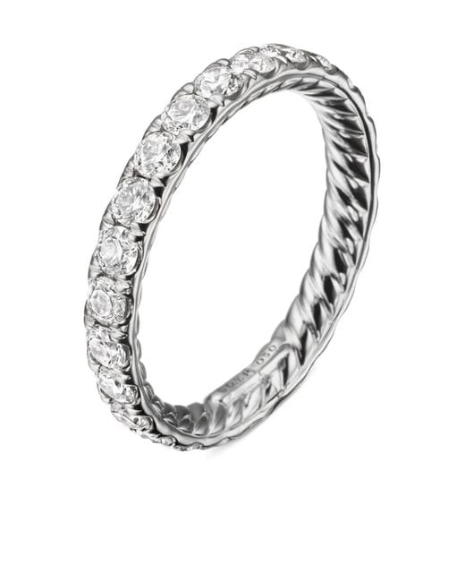 David Yurman White Platinum Dy Eden Diamond Band Ring (2.8Mm)