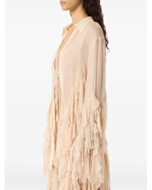 Blumarine White Ruffled Shirt