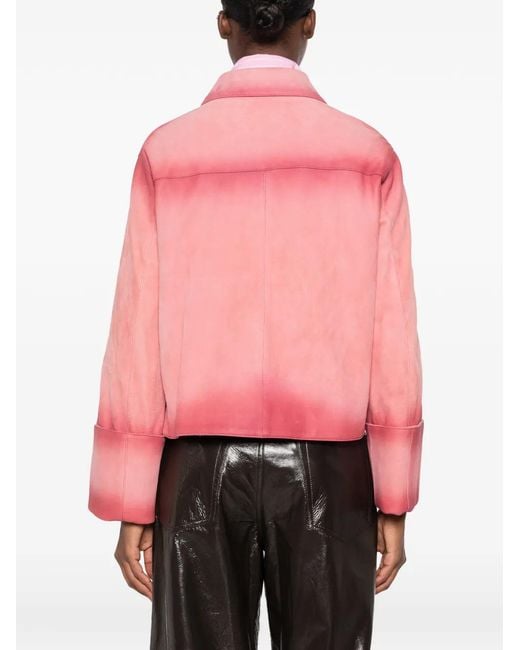 Loewe Pink Suede Turn-Up Jacket