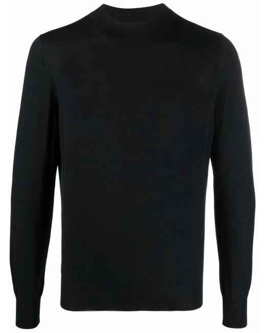 Barba Napoli Black Crew-Neck Knit Jumper for men