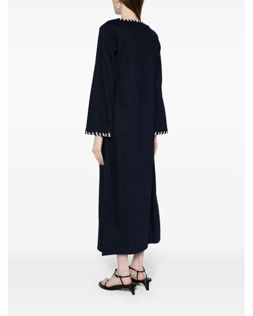 Jonathan Simkhai Blue Dalta Eyelet-Detail Midi Dress