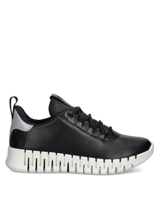 Ecco Black Gruuv Leather Sneakers