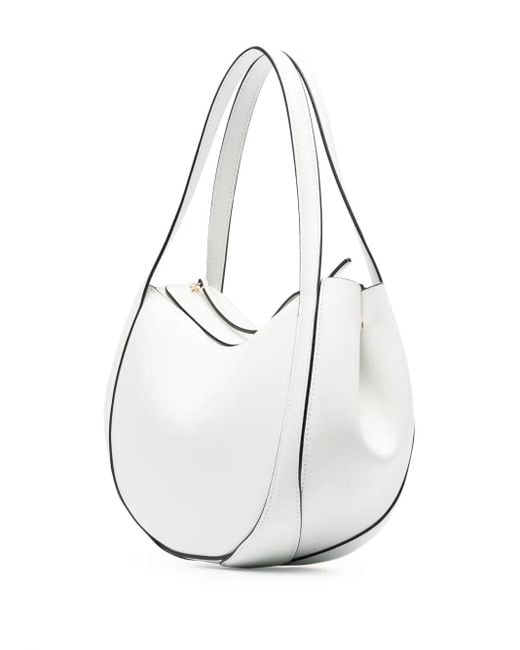 Wandler White Lin Leather Tote Bag