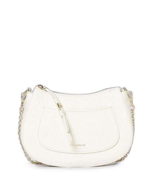 Coccinelle White C-Easy Grained Leather Shoulder Bag