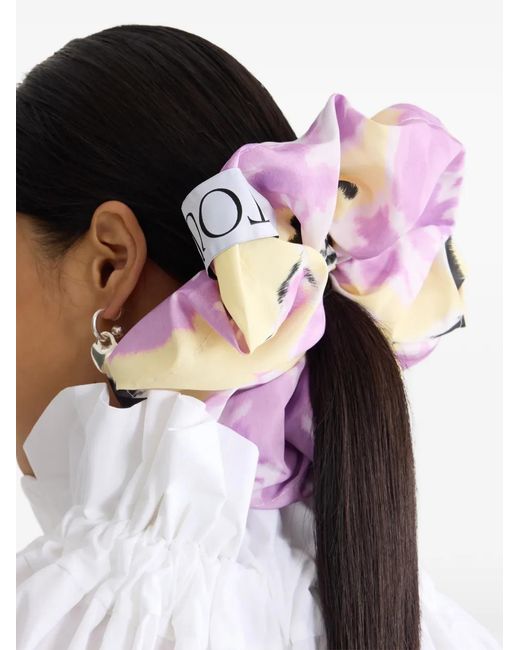 Patou Pink Logo-Patch Scrunchie