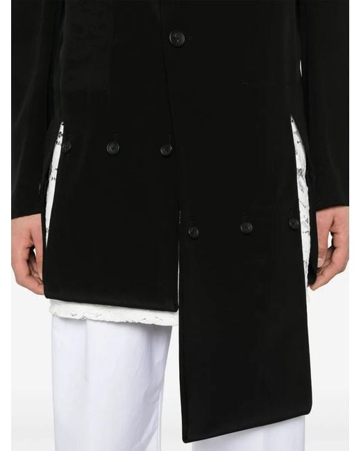 Yohji Yamamoto Black Silk Coat for men