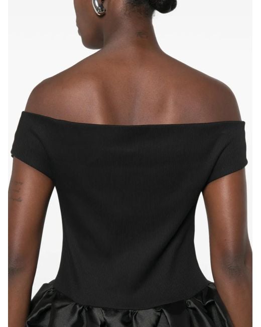 Marques'Almeida Black Off-Shoulder Puffed Dress