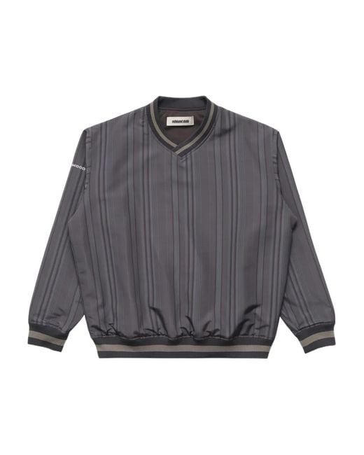 METALWOOD STUDIO Gray Logo-Motif V-Neck Sweatshirt for men