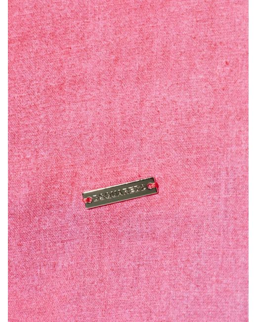 DSquared² Pink Long-Sleeve Buttoned Shirt for men