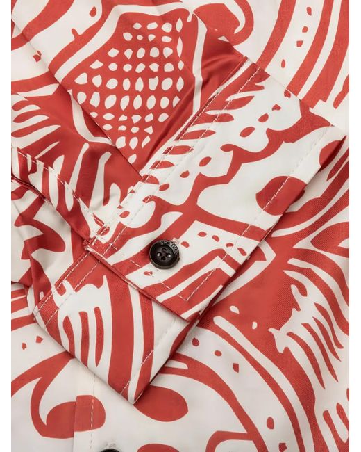 Honor The Gift Red Patterned-Print Long-Sleeves Shirt for men