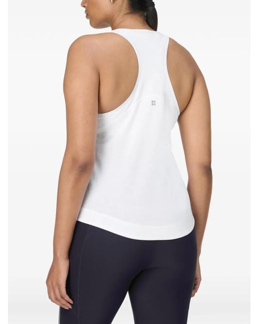 Sweaty Betty White Breathe Easy Mesh Run Tank Top