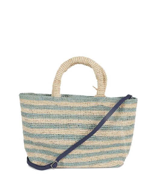 Mc2 Saint Barth Blue Medium Raffia Beach Bag