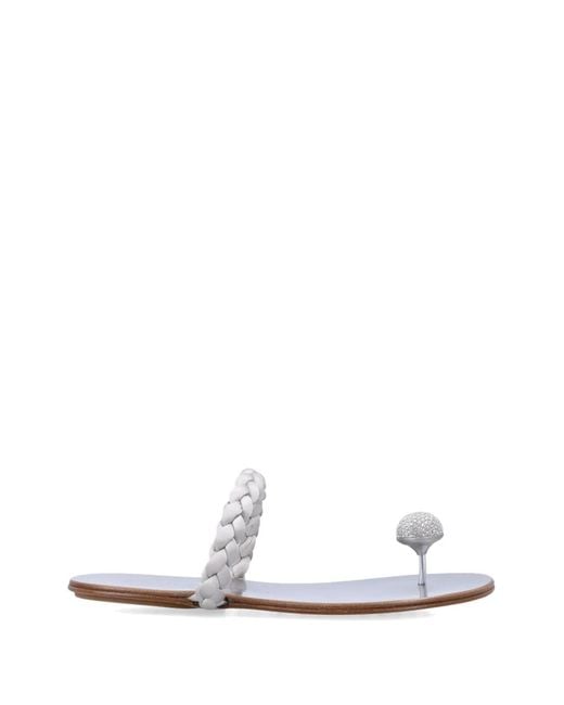 Pedro Garcia White Pipa Sandals