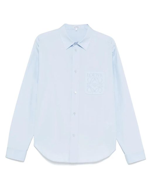 Loewe White Anagram Cotton Shirt for men