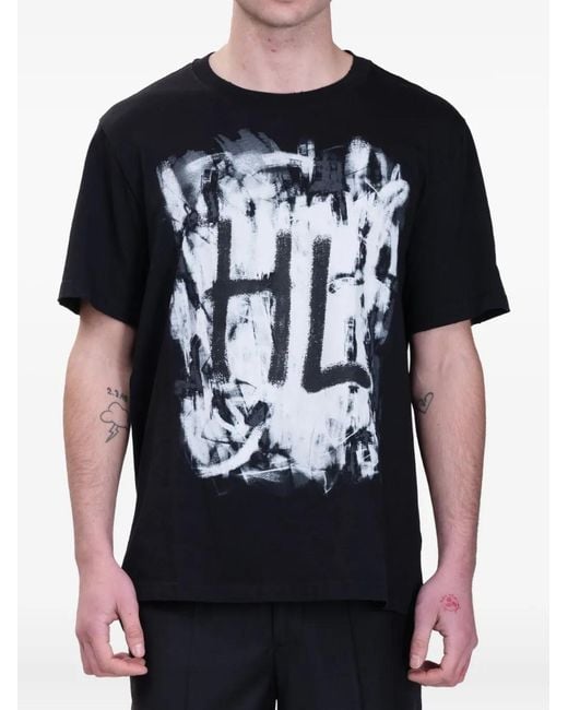Helmut Lang Black Scribble T-Shirt for men
