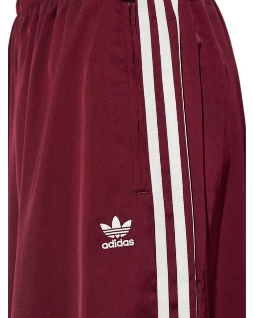 Adidas Purple Side-Stripe Wide-Leg Trousers
