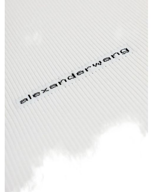 Alexander Wang White Knit Logo Baby Tee