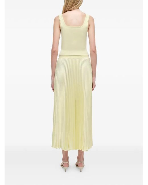 Jonathan Simkhai Yellow Pleated Midi Skirt