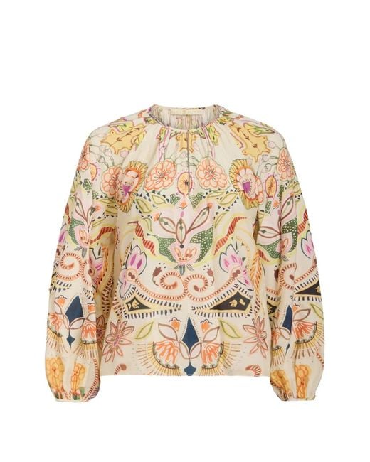 Marie Oliver Natural Arabella Floral Print Blouse