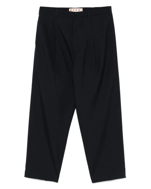 Marni Blue Virgin-Wool Trousers for men