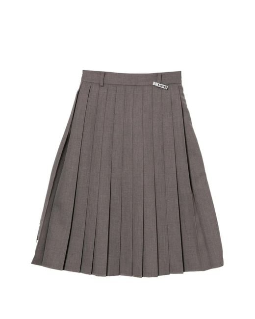 Maison Mihara Yasuhiro Gray Pleated Midi Skirt