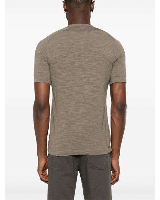 Transit Gray Seam-detail Knitted T-shirt for men