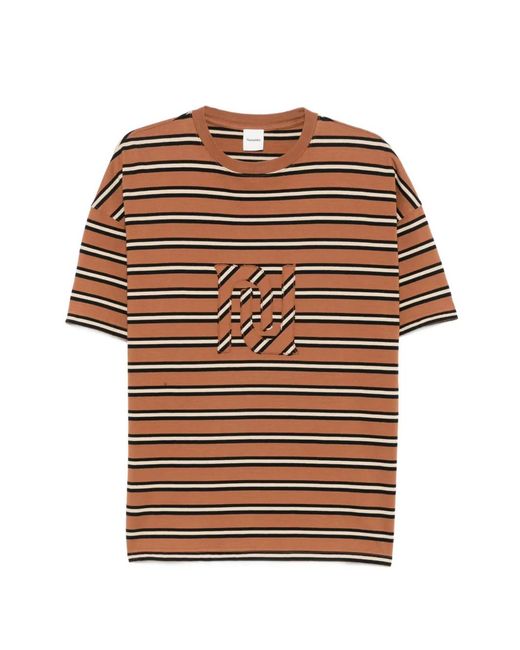 Nanushka Multicolor T-Shirt Rayé Wren À Patch Monogrammé