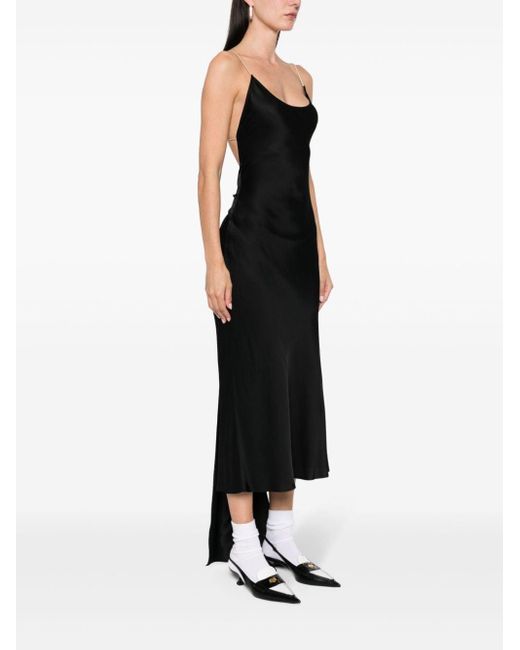 N°21 Satijnen Midi-jurk in het Black