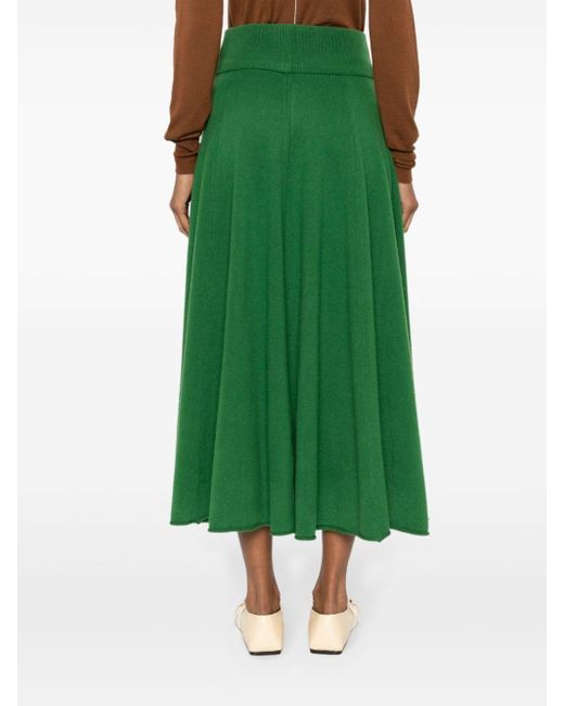 Jupe en maille à taille haute Extreme Cashmere en coloris Green