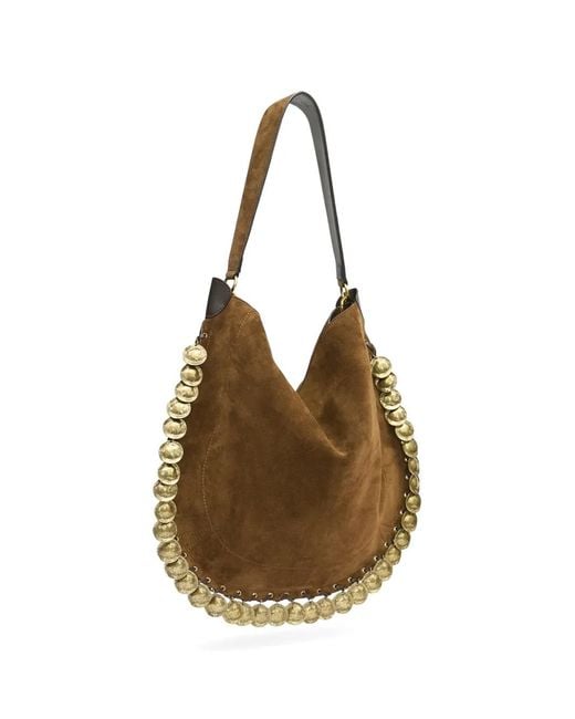 Isabel Marant Brown Oskan Hobo Soft Bag Medallions