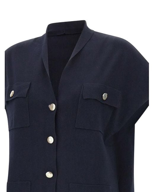 Elena Miro Blue Hemd mit geknöpfter Tasche