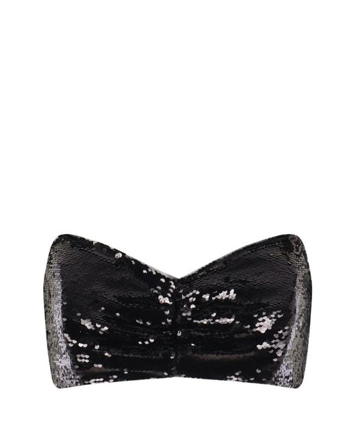 Simone Rocha Black Sequined Strapless Top
