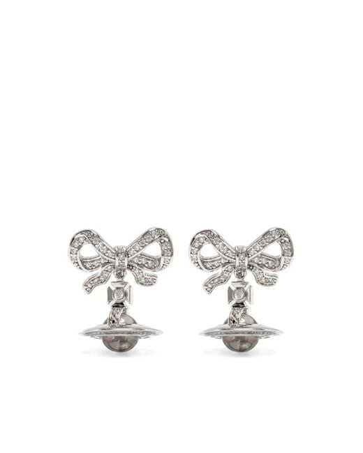 Vivienne Westwood White Octavie Drop Earrings