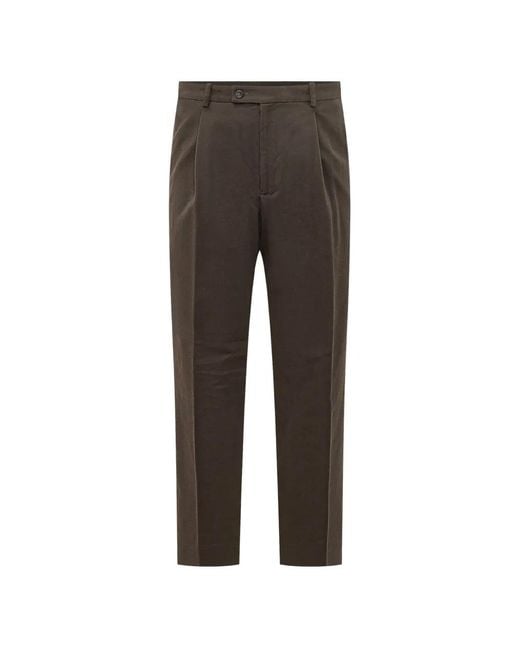 Hōsio Gray Patch-Pocket Pleated Trousers for men