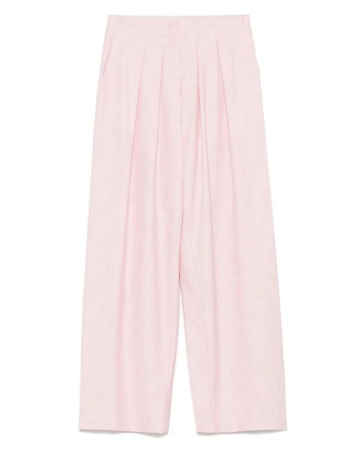 Maje Broek Met Geplooid Detail in het Pink