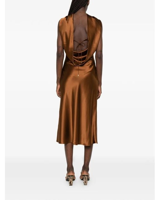 Rebecca Vallance Brown Phoenix Crystal-Embellished Halter-Neck Midi Dress