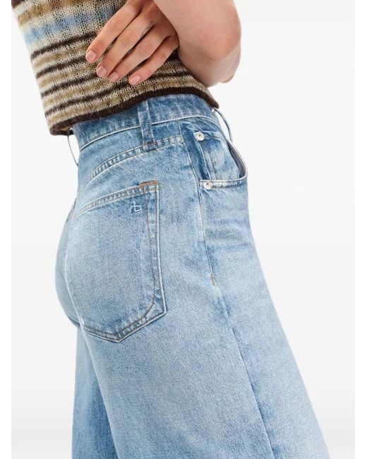 Rag & Bone Blue Miramar Wide-Leg Jeans