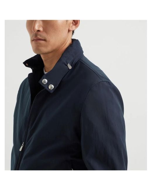 Bomber Impermeabile di Brunello Cucinelli in Blue da Uomo
