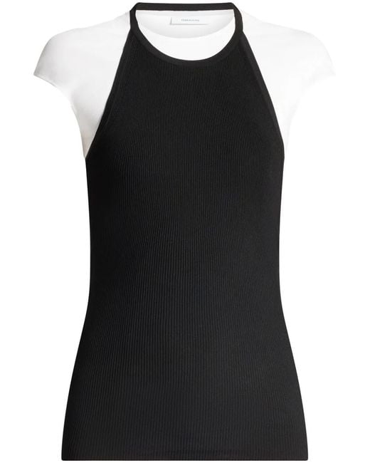 Ferragamo Black Two-Piece Layered Top