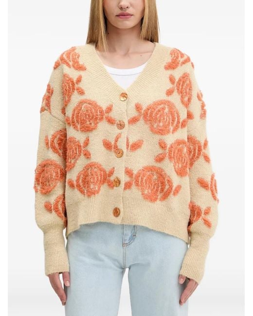 Desigual Blue Floral Buttoned Cardigan