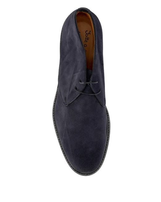 Ortigni Blue Lace-Up Desert Boots for men
