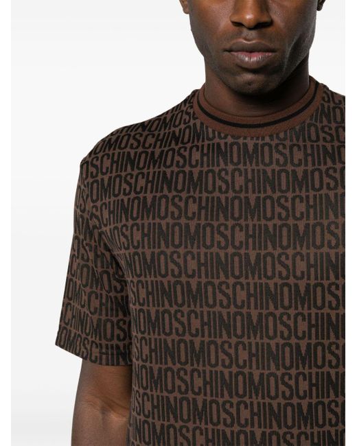 Moschino T-shirt Met Logo Jacquard in het Black voor heren