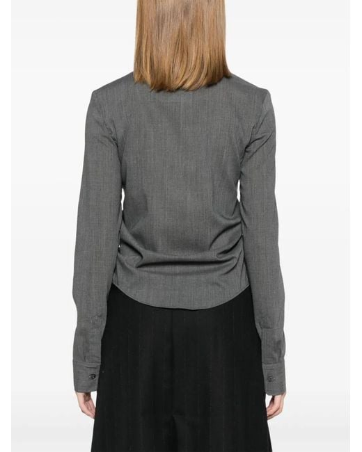 Our Legacy Gray Slim Zip Shirt