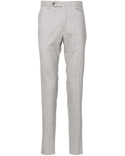 Incotex Gray Mid-Rise Tapered Trousers for men