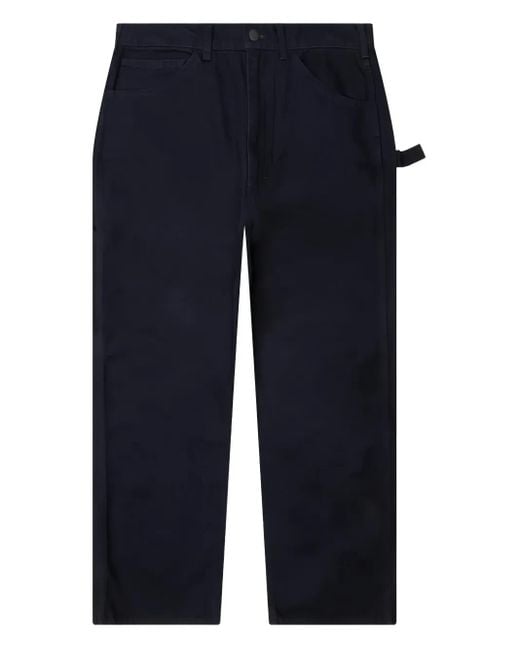 South2 West8 Blue Logo-Patch Trousers for men