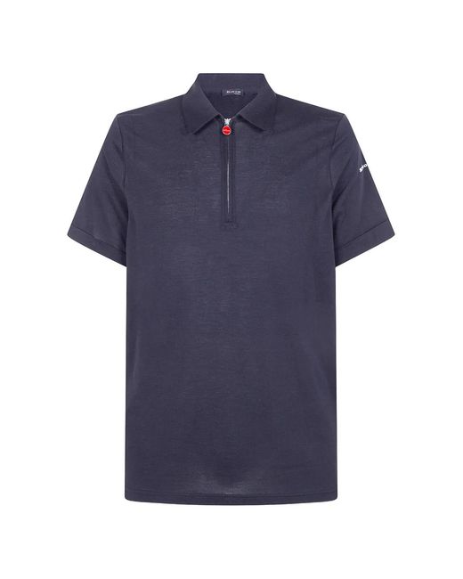 Kiton Blue Zip-Fastening Polo Shirt for men