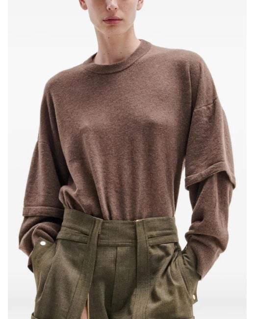 DARKPARK Brown Layered-Sleeve Sweater