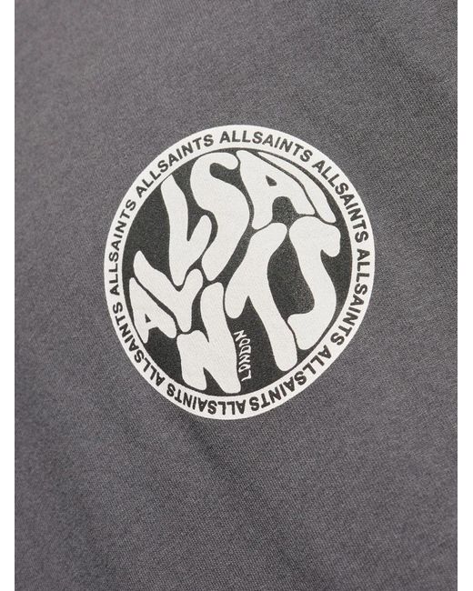 AllSaints Gray Logo-Print T-Shirt for men